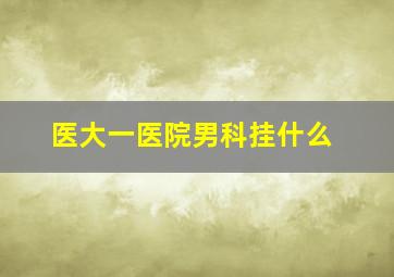 医大一医院男科挂什么