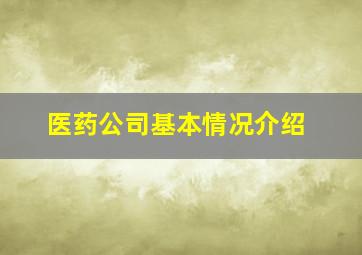 医药公司基本情况介绍