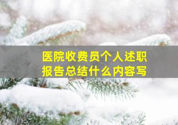 医院收费员个人述职报告总结什么内容写