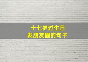 十七岁过生日发朋友圈的句子