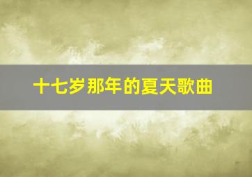 十七岁那年的夏天歌曲