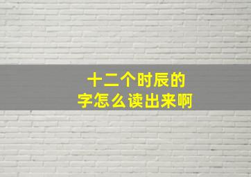 十二个时辰的字怎么读出来啊