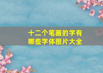 十二个笔画的字有哪些字体图片大全