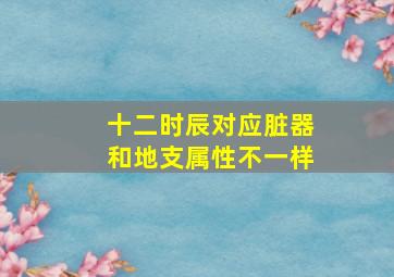 十二时辰对应脏器和地支属性不一样