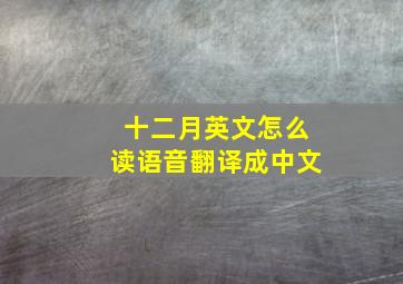 十二月英文怎么读语音翻译成中文