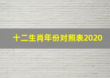 十二生肖年份对照表2020