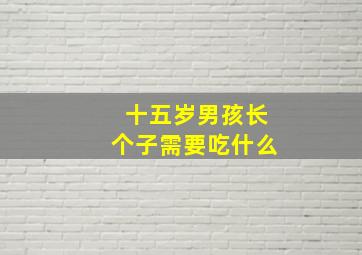 十五岁男孩长个子需要吃什么