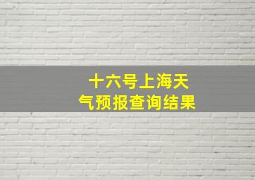 十六号上海天气预报查询结果