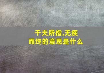 千夫所指,无疾而终的意思是什么