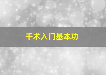 千术入门基本功