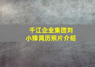 千江企业集团刘小锋简历照片介绍