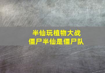 半仙玩植物大战僵尸半仙是僵尸队