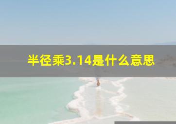 半径乘3.14是什么意思