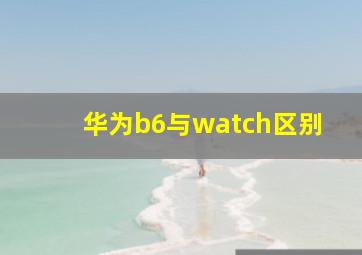 华为b6与watch区别