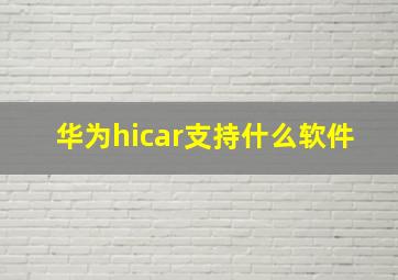 华为hicar支持什么软件