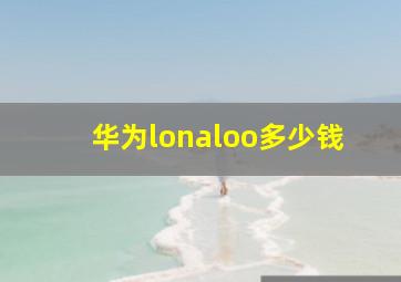 华为lonaloo多少钱