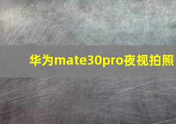 华为mate30pro夜视拍照