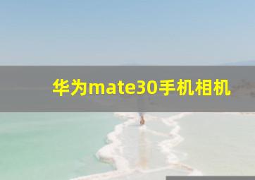 华为mate30手机相机