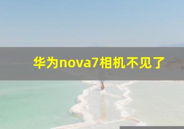 华为nova7相机不见了