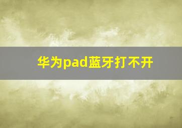 华为pad蓝牙打不开