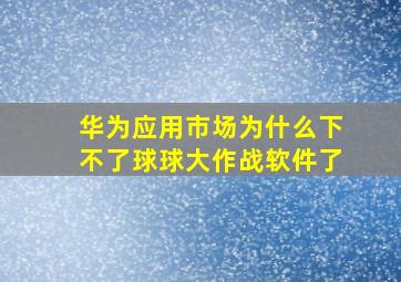 华为应用市场为什么下不了球球大作战软件了