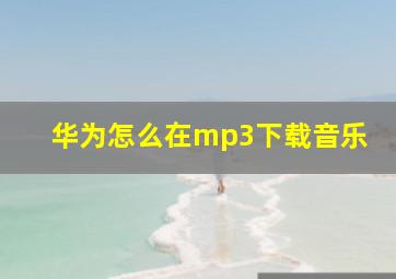 华为怎么在mp3下载音乐