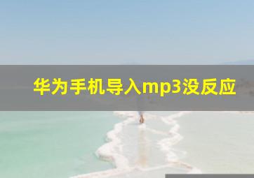 华为手机导入mp3没反应