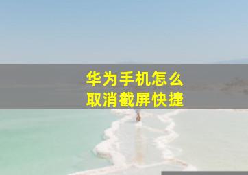 华为手机怎么取消截屏快捷