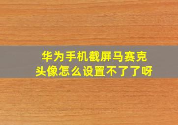 华为手机截屏马赛克头像怎么设置不了了呀