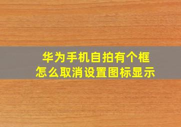 华为手机自拍有个框怎么取消设置图标显示