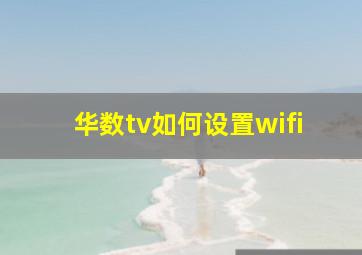 华数tv如何设置wifi