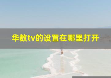 华数tv的设置在哪里打开