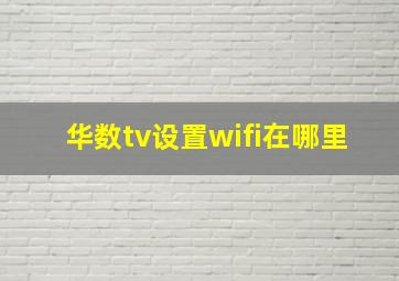 华数tv设置wifi在哪里