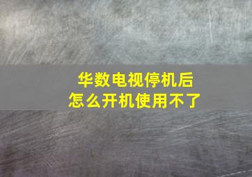 华数电视停机后怎么开机使用不了