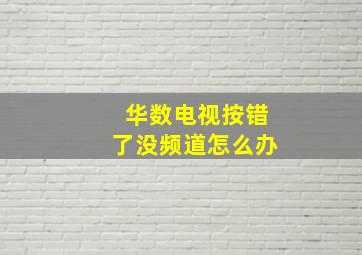 华数电视按错了没频道怎么办