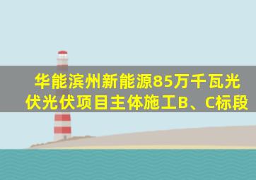 华能滨州新能源85万千瓦光伏光伏项目主体施工B、C标段