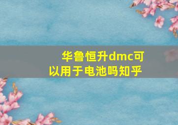 华鲁恒升dmc可以用于电池吗知乎