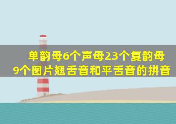 单韵母6个声母23个复韵母9个图片翘舌音和平舌音的拼音