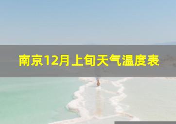 南京12月上旬天气温度表