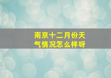 南京十二月份天气情况怎么样呀