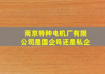 南京特种电机厂有限公司是国企吗还是私企