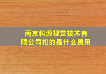 南京科源视觉技术有限公司扣的是什么费用