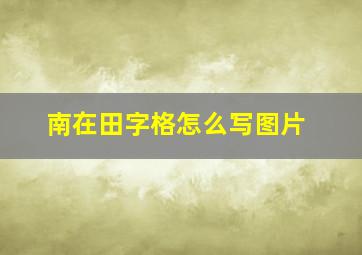 南在田字格怎么写图片