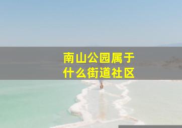 南山公园属于什么街道社区