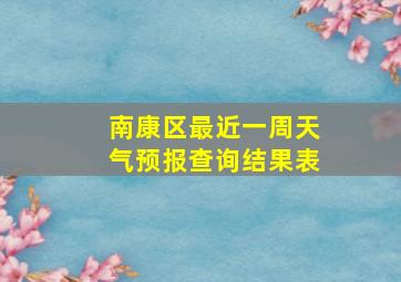 南康区最近一周天气预报查询结果表