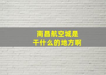 南昌航空城是干什么的地方啊