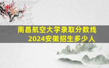 南昌航空大学录取分数线2024安徽招生多少人