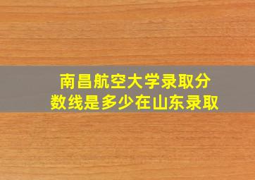 南昌航空大学录取分数线是多少在山东录取