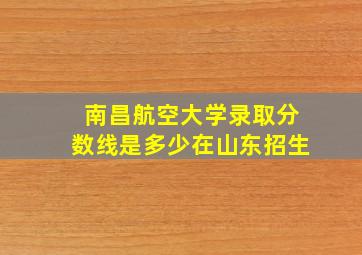 南昌航空大学录取分数线是多少在山东招生