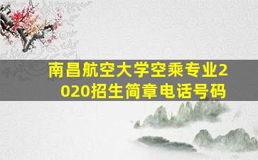 南昌航空大学空乘专业2020招生简章电话号码